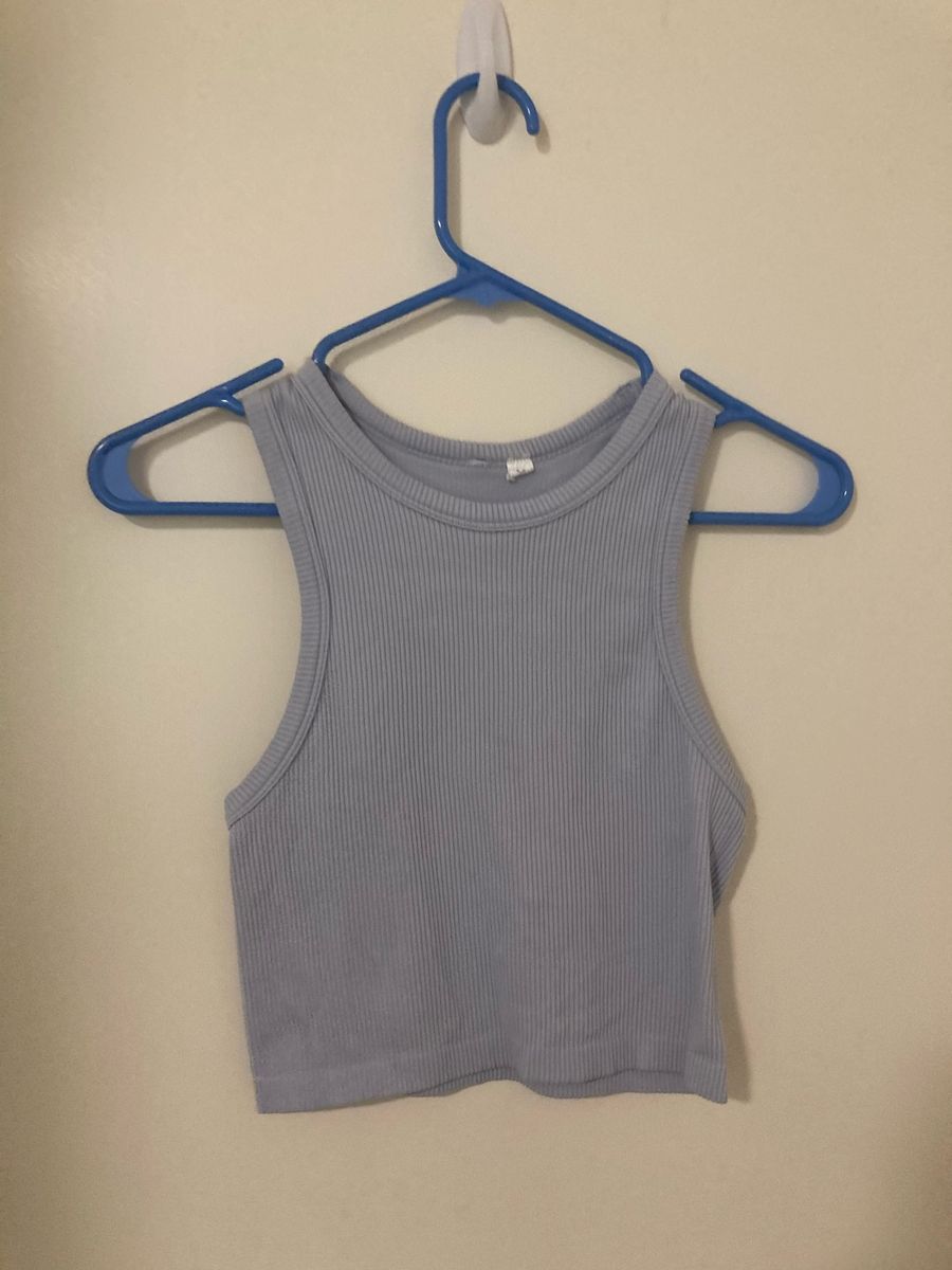 Light blue cropped tank top 